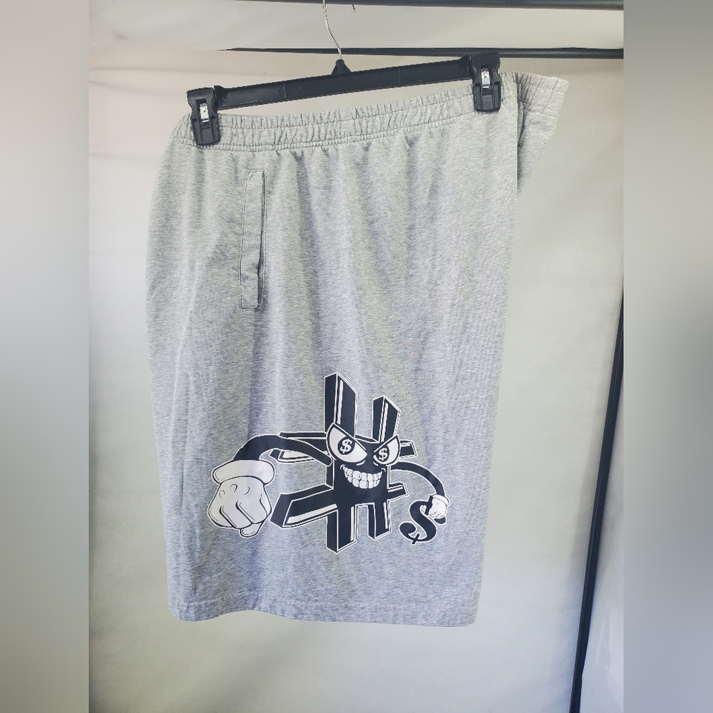 Gray Graphic Men's Shorts Bosses Doin # 4xl
